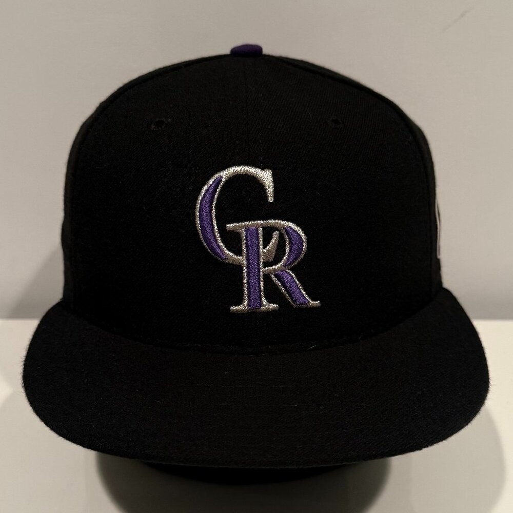 Colorado Rockies Hat Cap Fitted Mens 7 1/8 Black MLB Baseball 2007 World Series